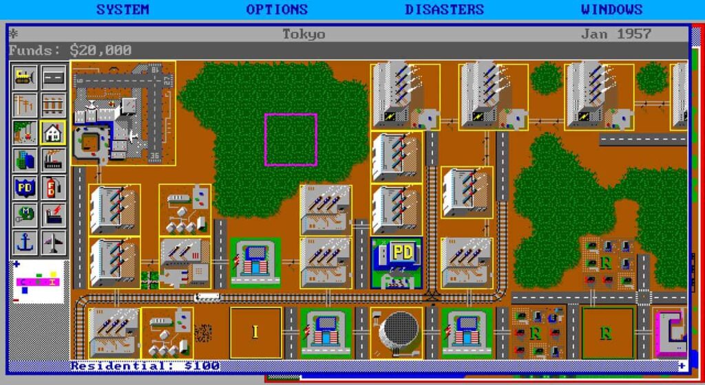 SimCity stad bouwen simulator DOS-games