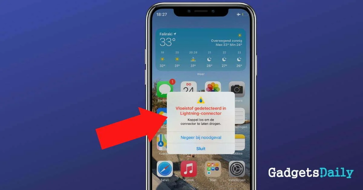 Vloeistof in lightning connector featured